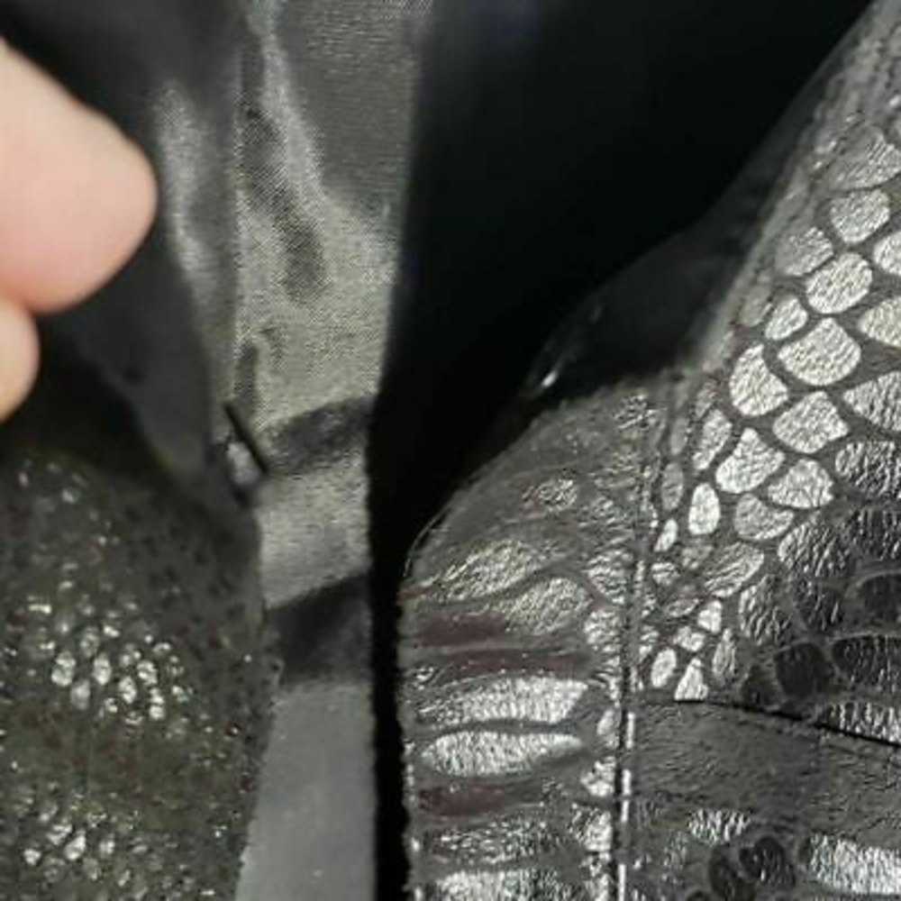 Alfred Dunner Womens Jacket Black Snakeskin Hook & Eye 3/4 Sleeve Petite… - Picture 4 of 8